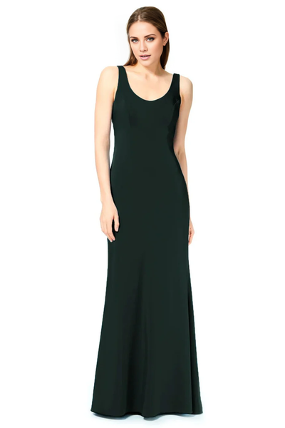Wildflowera boat neckline off shoulder sleeveless backless and floor length evening dress
