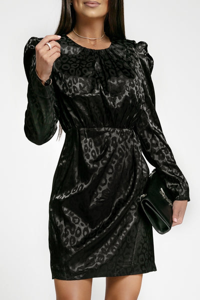 Leopard Animal Print Dress - Black