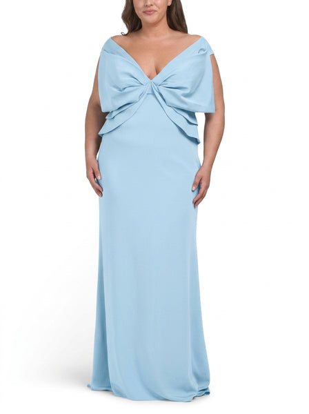 Graceful Satin Sheath Off-Shoulder Sweetheart Cap Sleeve V-Back Floor-Length Evening Dresses